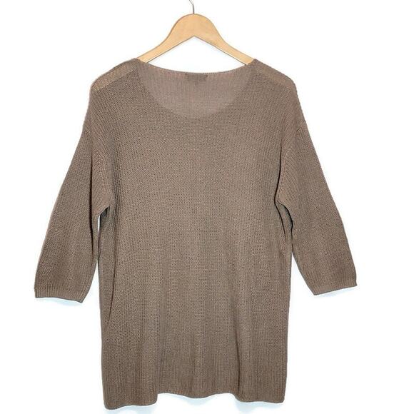 Aritzia Babaton Linen & Silk Sweater Scoop Neck 3/4 Sleeve Pullover Casual M - Picture 7 of 11